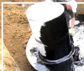 Гидроизоляция швов бетонных колец - вариант 4