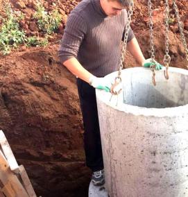 Гидроизоляция швов колодца из бетонных колец - модель 4