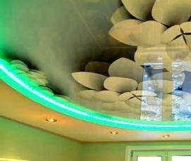 Глянцевые натяжные потолки с рисунком - тип 2