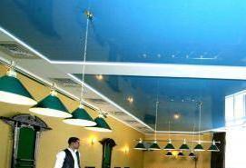 Голубые натяжные потолки матовые - тип 4