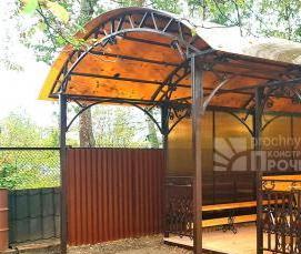 Готовые беседки для дачи из поликарбоната - модель 1