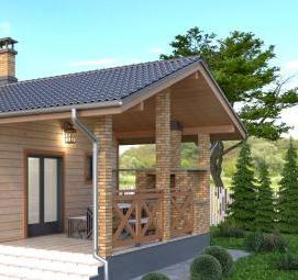 хозблок из пеноблоков с односкатной крышей - тип 1