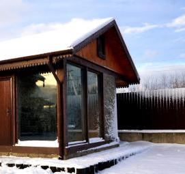 хозблок из пеноблоков с односкатной крышей - тип 3