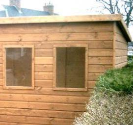 хозблок из пеноблоков с односкатной крышей - тип 2