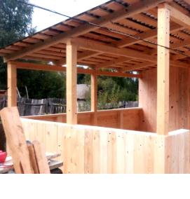 хозблок пристроенный к дому - модель 1