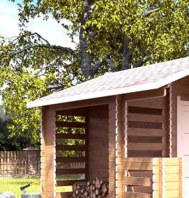 хозблок с дровницей - вариант 4