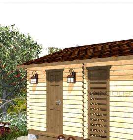 хозблок с дровницей - вариант 2