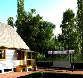 хозблок с двускатной крышей - модель 4