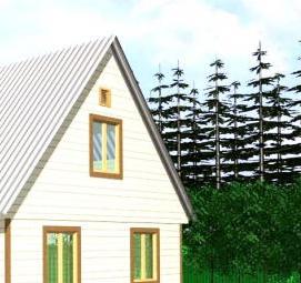 хозблок с двускатной крышей - модель 2