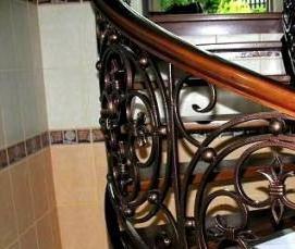 художественная ковка ограждение винтовой лестницы - модель 4