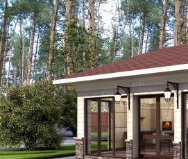 Капитальная крытая беседка с барбекю - модель 3