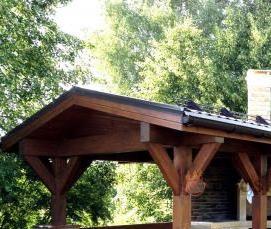 Каркасная беседка с мангалом - вариант 1