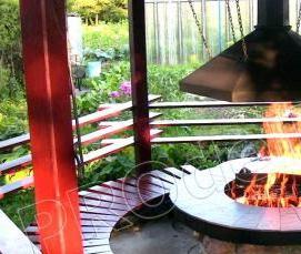 Каркасная беседка с мангалом - вариант 3