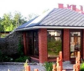 Каркасная беседка закрытая с мангалом - модель 4