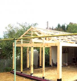 Каркасный гараж осб - вариант 2