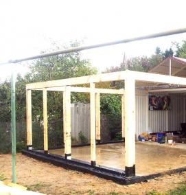 Каркасный гараж пристройка - тип 3