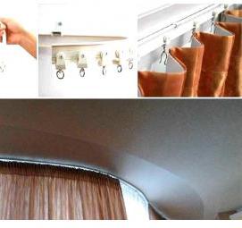 Карнизы для штор потолочные для эркера - тип 2