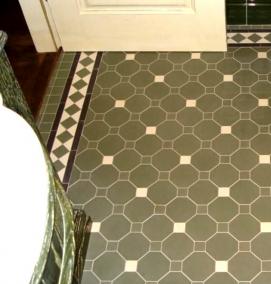 Керамическая плитка для пола зеленая - модель 1