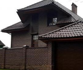 Кирпич облицовочный темно коричневый - тип 2