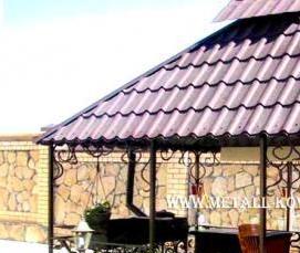 Кованная беседка с мангалом - тип 4