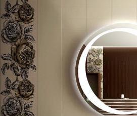 Круглое зеркало в ванную черное - тип 3