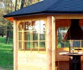 Крытая беседка с барбекю - модель 3