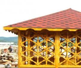 Квадратная беседка из дерева - модель 1