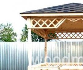 Квадратная деревянная беседка - вариант 4