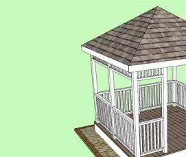 Квадратная деревянная беседка - вариант 3