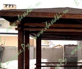 Квадратная деревянная беседка - вариант 2