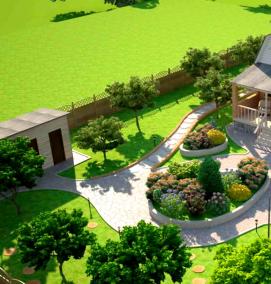 Ландшафтный дизайн 13 соток - модель 2