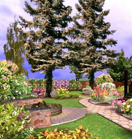 Ландшафтный дизайн 5 соток - модель 1