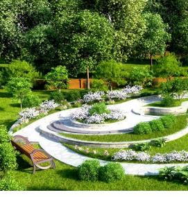 Ландшафтный дизайн большого участка - вариант 4