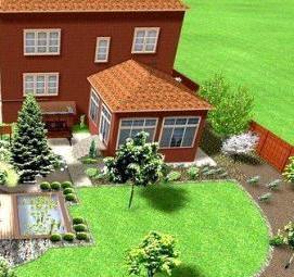 Ландшафтный дизайн дачи 6 соток - модель 4