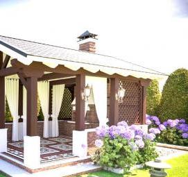 Ландшафтный дизайн дачной беседки - тип 3