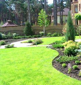 Ландшафтный дизайн хвойного участка - модель 4