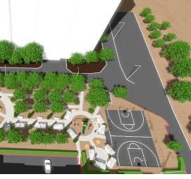 Ландшафтный дизайн многоквартирного дома - модель 1