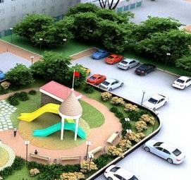 Ландшафтный дизайн многоквартирного дома - модель 3