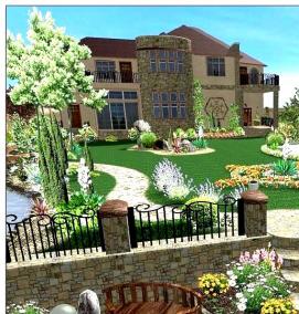 Ландшафтный дизайн небольшого участка - модель 1