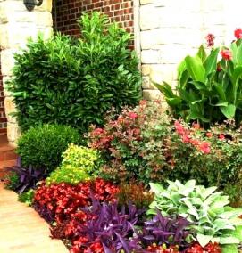 Ландшафтный дизайн прямоугольной клумбы - вариант 1