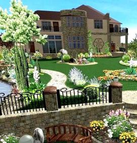 Ландшафтный дизайн школьного участка - модель 2