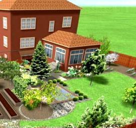 Ландшафтный дизайн участка 13 соток - тип 1