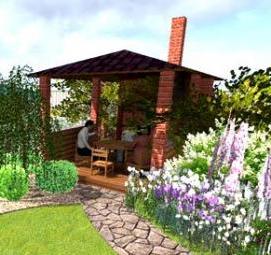 Ландшафтный дизайн участка 15 соток - тип 1