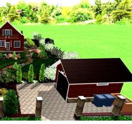 Ландшафтный дизайн участка 1 сотка - тип 1