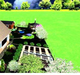 Ландшафтный дизайн участка 1 сотка - тип 2