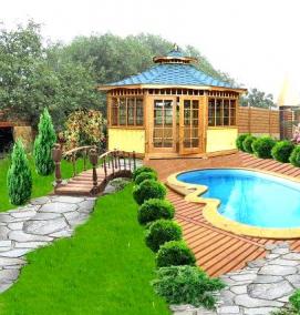 Ландшафтный дизайн участка 6 соток - вариант 4