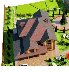 Ландшафтный дизайн участка с баней - вариант 4