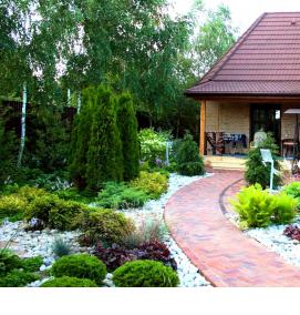 Ландшафтный дизайн участка с грядками - тип 4