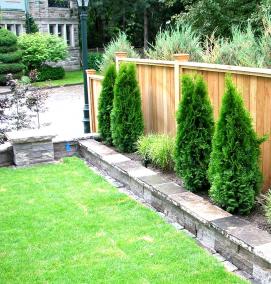 Ландшафтный дизайн вдоль забора - тип 4