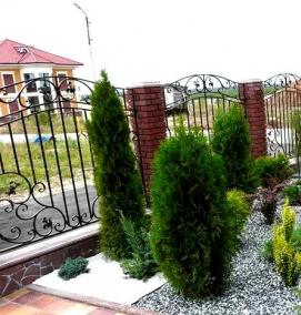 Ландшафтный дизайн вдоль забора - тип 2